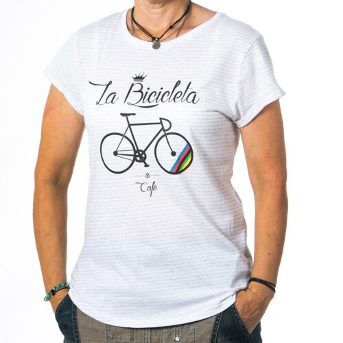 Camiseta La Bicicleta rayas grises